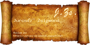 Jurcsó Zsigmond névjegykártya